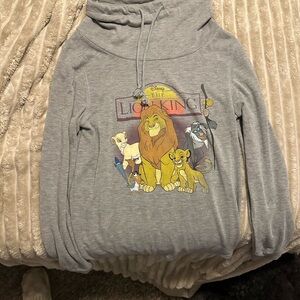 Disney The Lion King Gray Pullover cowl neck Y2K